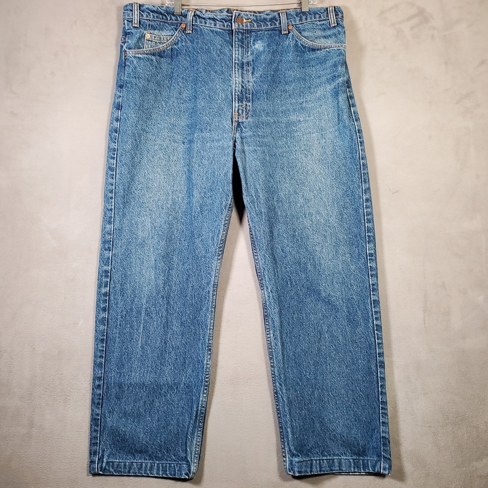 Vintage Levis 505 Orange Tab Jeans Mens 42x30 Medium Blue Wash Straight Leg 90s